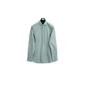Chemises à manches longues en polyester pour hommes, décontractées, blanches, noires, de coupe régulière pour hommes, 1 pièce, logo personnalisé