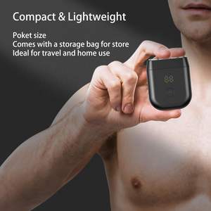 Afeitadora Rotativa Recargable por USB para Hombre, Mini Afeitadora Eléctrica para Barba Húmeda/Seca con Triple Cuchilla y Pantalla LCD, Resistente al Agua IPX7, Lavable - Product Image 4