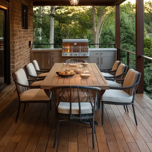 Ensemble de canapés sectionnels d'extérieur en aluminium de luxe résistant aux intempéries, mobilier de salon contemporain pour villa et cour, haute qualité, résistant au soleil - Product Image 2