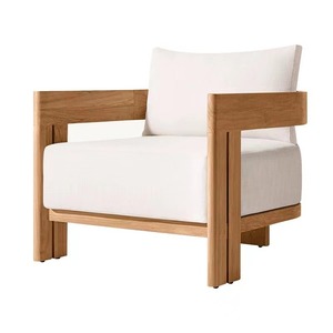 Luxury Modern Teak Wood Patio <strong>Garden</strong> Sofa Set Durable Outdoor Furniture with <strong>Rattan</strong> for Courtyard Park Use Including Sofa <strong>Table</strong> - Product Image 6