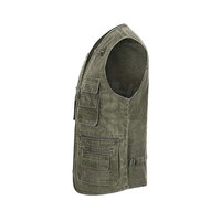 Service OEM – Gilet de travail robuste pour homme, multi-poches, col en V, en toile de coton, idéal pour l'extérieur – Collection été