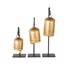 Lot de 3 cloches de Noël en laiton standard AK en métal avec finition dorée antique style vintage pour les accents de décoration de Noël - Product Image 5