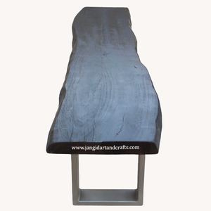 Muebles modernos personalizados para el hogar, Banco de madera de nogal sólida con borde vivo para Patio al aire libre, muebles de Hotel y restaurante, directos de fábrica - Product Image 4