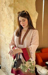 Designer New Coord Set Top de muselina pesada estampado de buena calidad con Palazzo de algodón de muselina estampado (completamente cosido) - Product Image 5