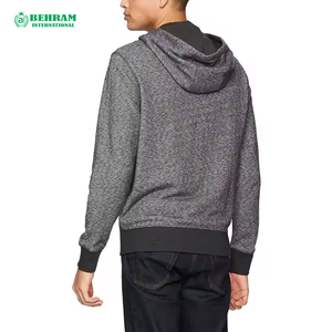 Ventes en gros de sweats à capuche unisexes personnalisés OEM, coupe classique, couleur unie, fermeture éclair |   Nouveaux sweats à capuche en molleton français 100% coton pour l'hiver - Product Image 2