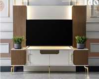 Unit TV kayu mewah kontemporer desain Modern untuk ruang tamu kamar tidur ruang makan kantor dengan meja kaca untuk rumah pertanian