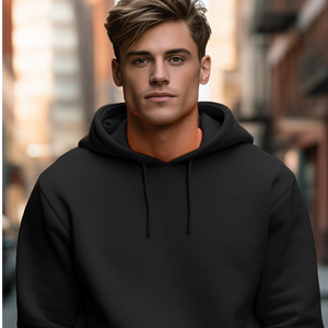 Heavy-Weight 360-400 GSM Cotton Polyester Hoodie Solid Kangaroo Pocket Eco-Friendly Custom Logo Print for Winter Casual Wear - Product Image 1