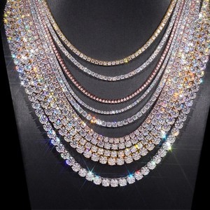 Collar Unisex de Oro Sólido de 14k, Estilo Hip Hop, Joyería Fina de Primera Calidad, Cadena Cubana con Diamantes de Laboratorio Multicolores, Certificado IGI - Product Image 3