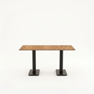 Juego de Mesa de Comedor Moderno con Acabado de Madera, Mesa Rectangular con Base de Metal y Juego de Sillas Perforadas para Cafetería o Área de Comedor - Product Image 2