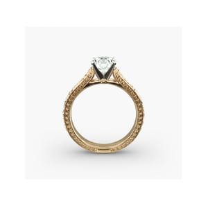 Vintage Romantic Diamond Engagement Ring Classic Milgrain Accents & Intricate Patterns Timeless Appeal <b>Fashion</b> Jewelry <b>Accessory</b> - Product Image 1