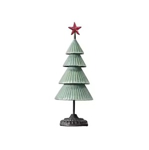 Décoration de table, arbre de Noël en fer vert métallique avec étoile, décoration de Noël pour maison moderne - Product Image 1