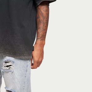 Nueva camiseta hecha a medida de alta calidad con lavado ácido al por mayor precio bajo estilo Hip Hop ecológico 100% algodón para hombres - Product Image 4