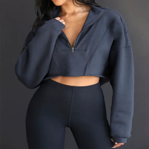 Sweat à capuche respirant pour femme, épaules tombantes, anti-boulochage, logo imprimé en 3D personnalisé, sweat à capuche hip-hop respirant pour femme - Product Image 2