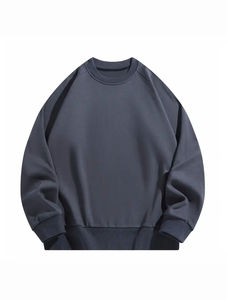 Sweats à capuche surdimensionnés pour hommes en polaire épaisse à col ras du cou pour les épaules tombantes Sweats à capuche respirants pour l'hiver - Product Image 4