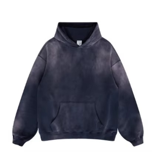 Sweat à capuche basique en coton mélangé avec logo personnalisé Sweat à capuche épais en coton mélangé avec broderie dégradée Tie Dye pour hommes - Product Image 5