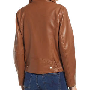 แจ็กเก็ตหนังผู้หญิงแจ็กเก็ตหนังเข้ารูปลำลองสำหรับฤดูหนาว2024งานตามสั่ง - Product Image 2