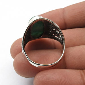 Conception populaire Naturel Émeraude Gemme Luxe Casual Bague Pour Elle Argent Sterling 925 Fait Main Bohème Bijoux Fournisseurs en vrac - Product Image 4