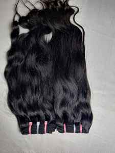 Cheveux humains vierges indiens de qualité supérieure, tissage double machine, mèches lâches, style ondulé naturel, 100 grammes, Jerry Hairs, 100% simple - Product Image 2