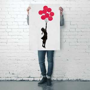 Póster en Lienzo de Banksy con Diseño de Niña Flotante para Decoración de Pared - Product Image 3