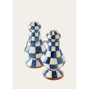Look attrayant bleu blanc blocs d'échecs concepteur émail fini métal écologique sel poivre moulin vente en gros en vrac - Product Image 1