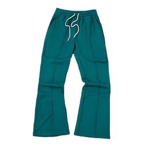 Conjunto de pantalones acampanados de algodón de rizo francés personalizados, pantalones de chándal holgados de pierna recta, estilo informal transpirable, logotipo de tamaño personalizado de Nurak - Product Image 1