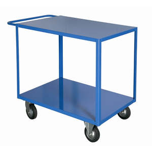 Estante de Almacenamiento Metálico de 2 Niveles, Tipo Vertical, con Ruedas Giratorias y Frenos para Organización y Movilidad de Herramientas - Product Image 1