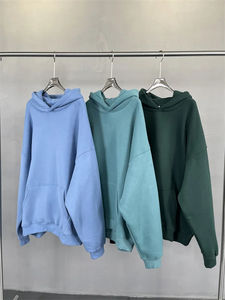 Sudaderas con capucha de gran tamaño de algodón con hombros caídos de 350GSM al por mayor para hombre, sudaderas de lana de peso pesado con serigrafía personalizada para invierno - Product Image 5