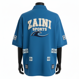 Polo homme en coton et polyester piqué 230 GSM, respirant, manches courtes, logo brodé chenille personnalisé, taille S. - Product Image 1