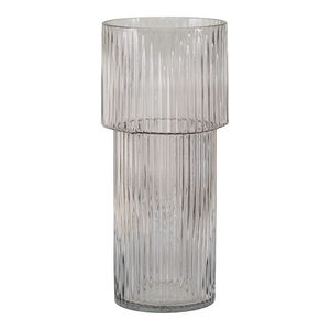Vase en verre côtelé droit pour la décoration de la maison, les arrangements floraux et le style de table - Product Image 5