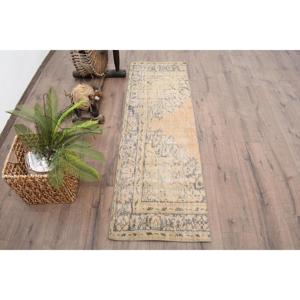 Turkish 1.8x5.6 ft <b>Rug</b>, Vintage <b>Runner</b> <b>Rug</b>, Brown Solid <b>Rug</b> - Product Image 1