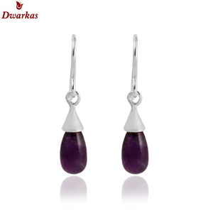 Pendientes colgantes de gota de amatista de Plata de Ley 925 hechos a mano para mujer, piedras preciosas naturales clásicas, regalos de boda/fiesta - Product Image 2