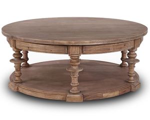 Muebles de mesa clásicos para el hogar, mesa de centro de Color marrón con forma redonda de madera moderna, para Hotel y sala de estar - Product Image 5