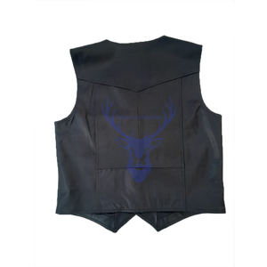 เสื้อกั๊กหนังน้ำหนักเบาเข้ารูปมีสไตล์สำหรับผู้ชายกันลมเสื้อกั๊กฤดูหนาวใส่กลับด้านได้และระบายอากาศได้ดีมีกระดุมตกแต่ง - Product Image 2