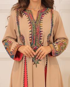 Abaya de satén de lujo personalizada al por mayor para mujer, vestido islámico turco pequeño con mangas con volantes, abaya estilo Dubái para musulmanes - Product Image 4