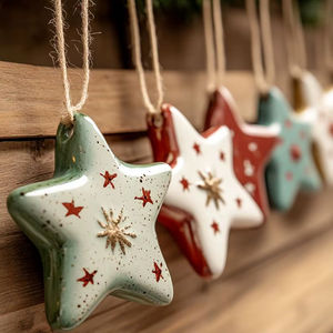 Ornements muraux de Noël en bois naturel pour les intérieurs de style scandinave apportant simplicité et sensation de vacances chaleureuse - Product Image 1