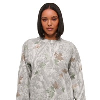 Fabricant 100% Pull à col rond de luxe en coton à imprimé camouflage et jungle avec lettres surdimensionnées pour femmes
