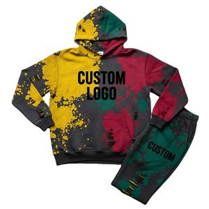 Sudadera con capucha desgastada con logotipo personalizado y conjunto para correr, ropa de calle, chándal RTS, proveedor a granel - Product Image 2
