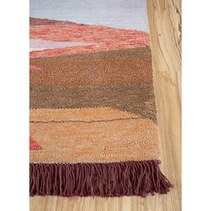 พรมถักมือลายนามธรรม Freedom Manchaha ทำจากขนสัตว์และไหมไผ่ สีเบจและสีน้ำตาล สำหรับตกแต่งบ้าน ห้องนั่งเล่น และทางเดิน-Les-1485 - Product Image 4