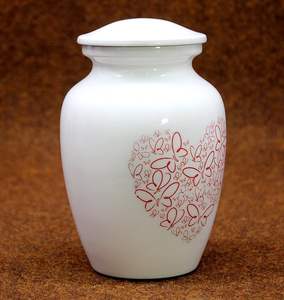 Urnes en métal blanc au design élégant et écologique pour les cendres humaines, urne funéraire pour adultes, urne commémorative - Product Image 3