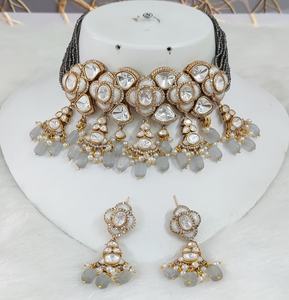 Conjunto de Gargantilla italiana Meenakari Moissanite para mujer, Gargantilla tradicional india de lujo, conjunto de collar perfecto para bodas, festivales - Product Image 6