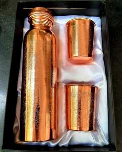 Botella de cobre hecha a mano para Yoga, juego de vidrio, regalo de bienestar, Yoga, Fitness, regalo perfecto - Product Image 4