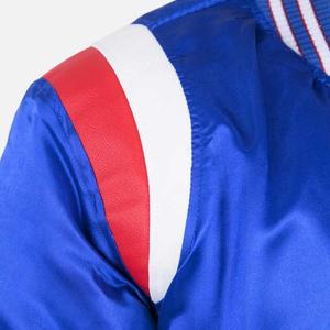 Chaqueta Bomber Universitaria de Satén con Botones y Cierre de Cremallera, Estilo Letterman, MOQ Bajo, Proveedor OEM, Fabricante de Chaquetas para Hombre - Product Image 6