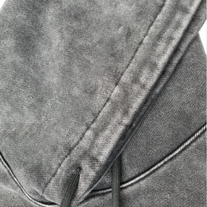 Sudadera con capucha lavada con ácido personalizada para hombres y mujeres, ropa de calle OEM con opciones de impresión de logotipo y etiqueta privada disponibles - Product Image 3