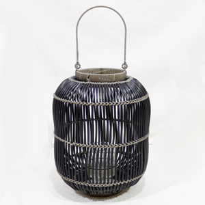 Linterna de tormenta de tejido de polietileno vietnamita tradicional, portavelas tejido de polietileno con mango, linterna de plástico para decoración de jardín y hogar - Product Image 1