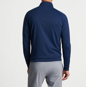 High Quality Mens Zipper up Hoodie Plain Half Zip Sweatshirt Long Sleeve Zip Collar Golf Pullover - Product Image 3