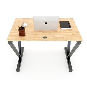 VConcept HBVC001 100x60 Dual Motor <b>Desk</b> Minimalist Oak Computer Table with Assembled Steel Legs for Office <b>Study</b> for Bedroom Use - Product Image 1