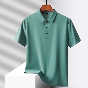 Tela de nailon popular seleccionada, ropa de verano para papá, camiseta de manga corta para hombres de mediana edad, secado rápido de seda helada de verano, media - Product Image 1