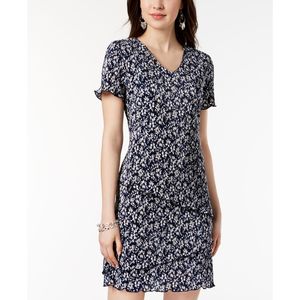 Abito a strati stampato da donna Connected ODM, blu, taglia 8 Petite, traspirante ed elegante per giornate casual, uscite in discoteca, sexy, estivo, naturale - Product Image 3