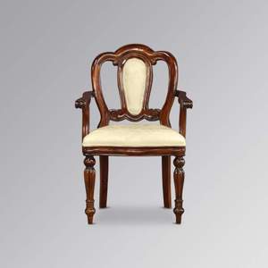 Sillón tallado Admiralty hecho de madera de caoba de alta calidad con tapicería para uso en interiores - Product Image 1