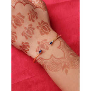 กำไลแฟชั่นของผู้หญิงสีน้ำเงินแซฟไฟร์สีทองขนาด2.4 - Product Image 2